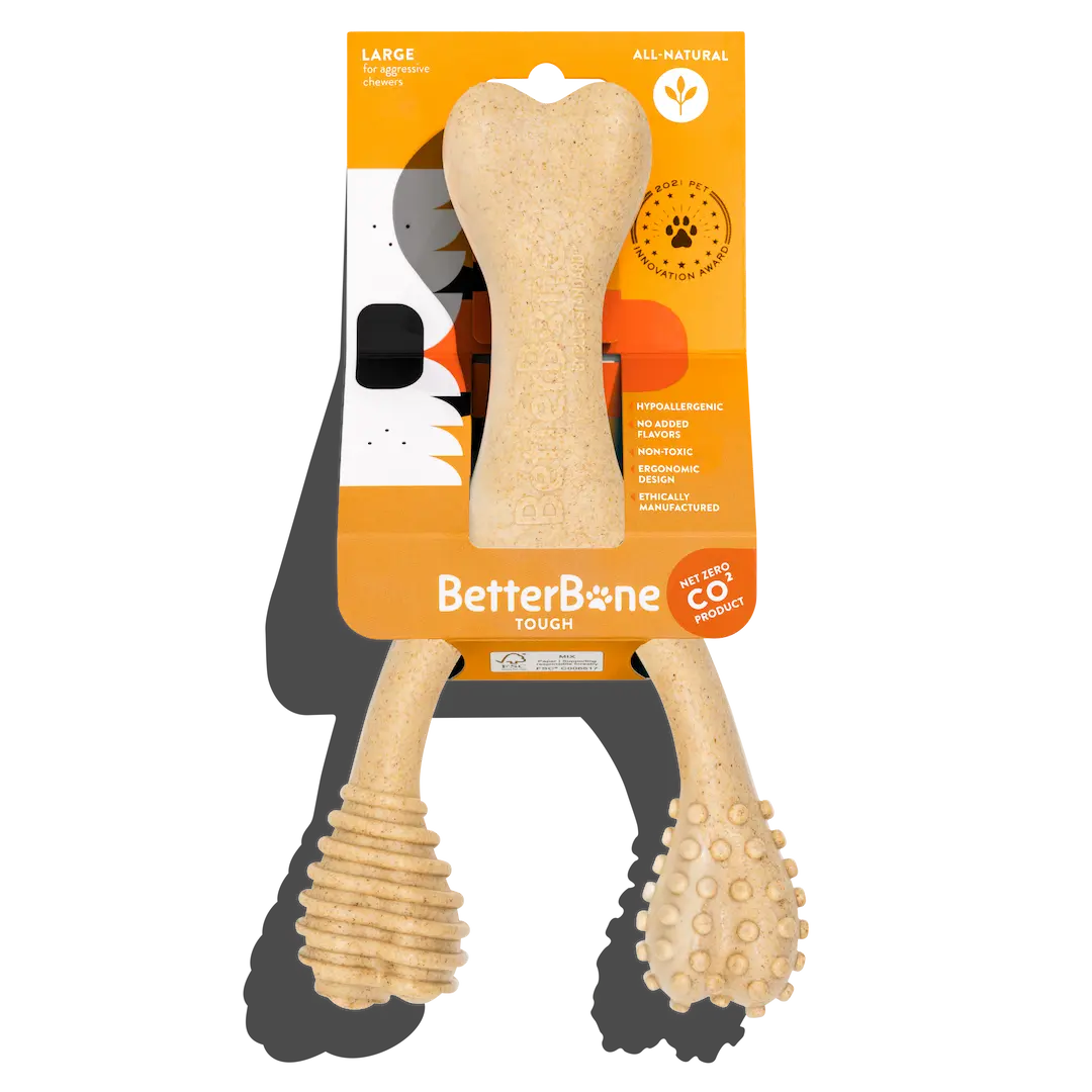 BetterBone TOUGH | Durable All-Natural, Food-Grade, Eco-Friendly, Dental Cleaning Chew for Aggressive Chewer Dogs &amp; Puppies